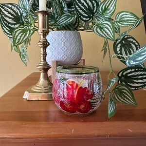 Yankee Candle Hibiscus Roly Poly Holder with Red and Green Accents